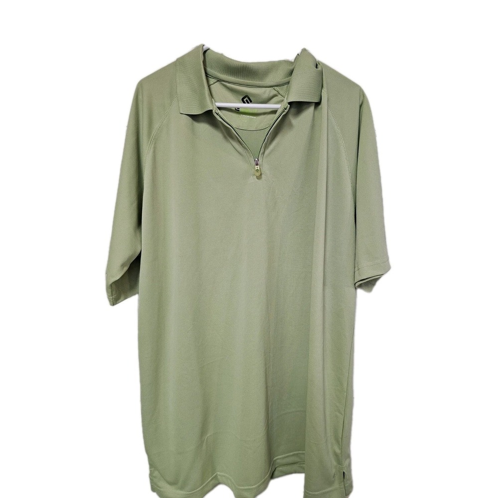 E Golf Performance Polo Shirt Men‎ XL Green Casual Golf EUC